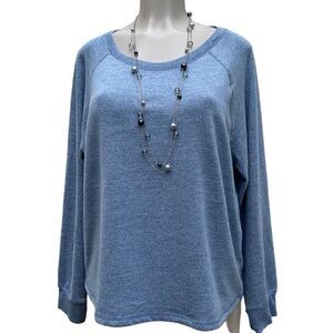 NWOT Live Love Lounge Karen Neuburger Sweater Women's XXL Blue Heather Pullover
